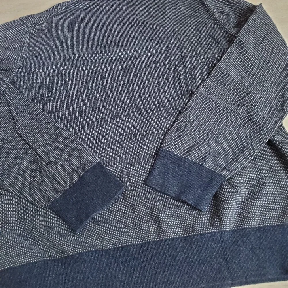 Banana Republic Sweater Mens Large Blue Cotton Silk Preppy‎ Blend Knit Classic